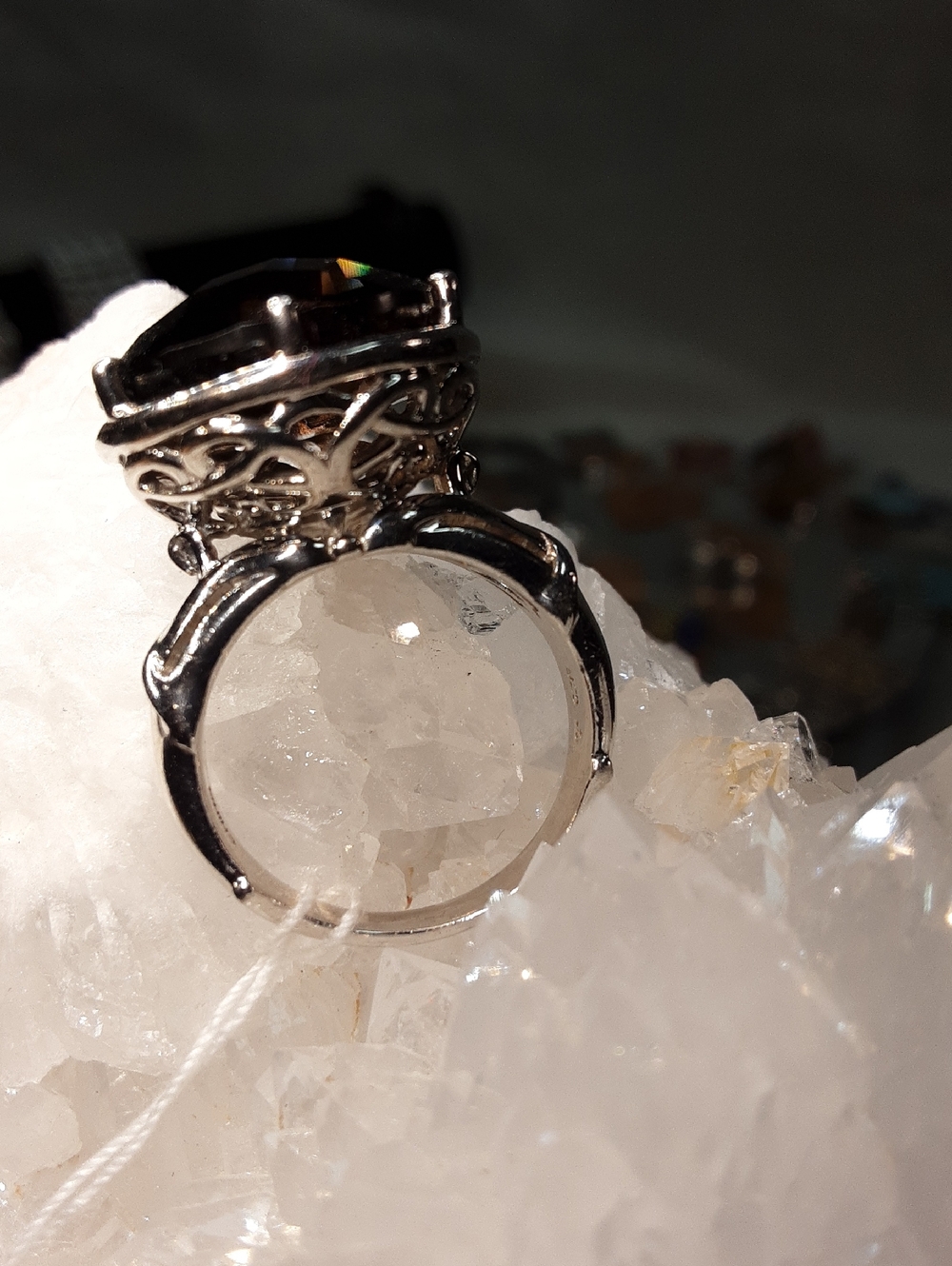 925 genuine smoky quartz  ring. - Picture 4 of 5